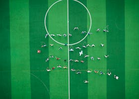 Top View of People Exercising with Jumping Ropes